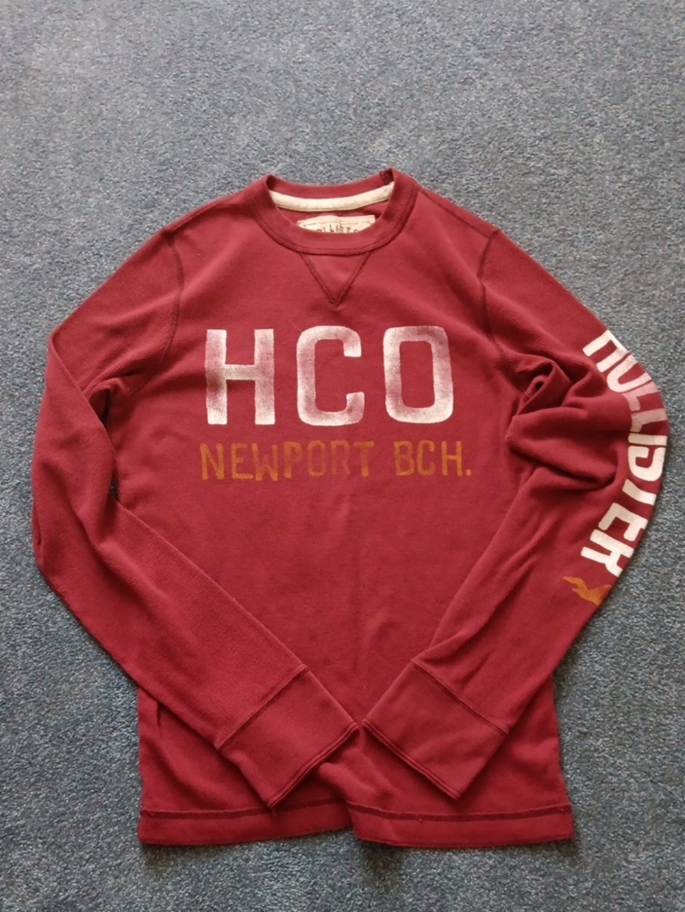 CO Men's Crewneck Sweater in Maroon with White and Gold Logos